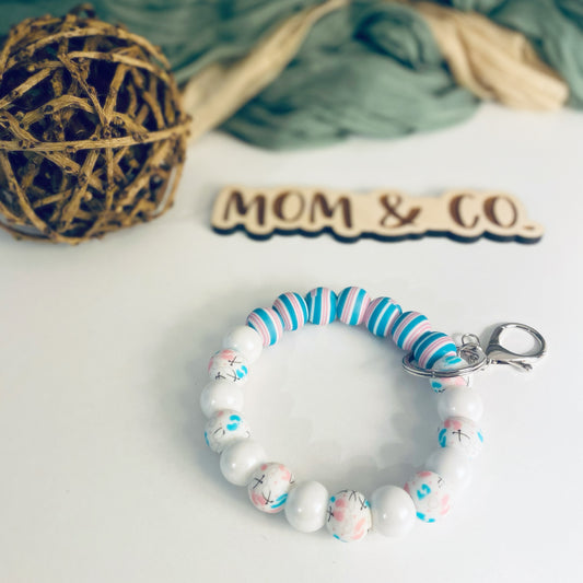 Baby Blanket 1 Bead Wristlet Keychain