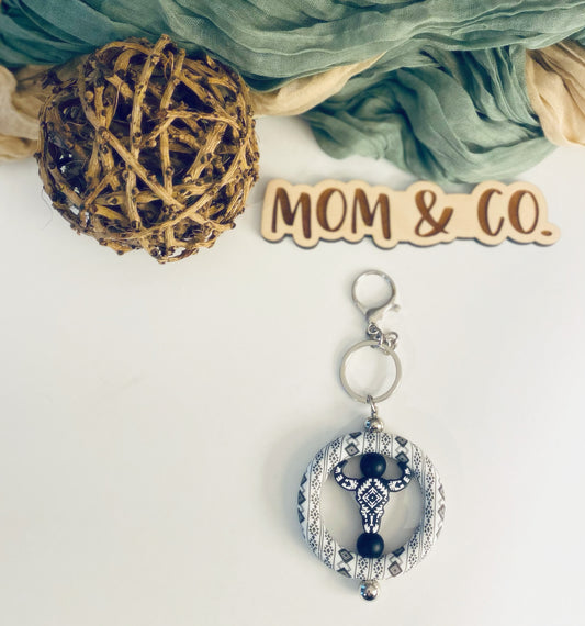Aztec Ring / Aztec Cow Mini Keychain