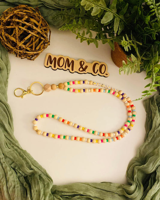 Multi-Color Wooden Lanyard