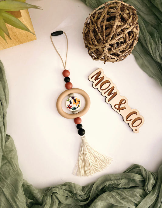 Hippie Smiley Face Car Charm